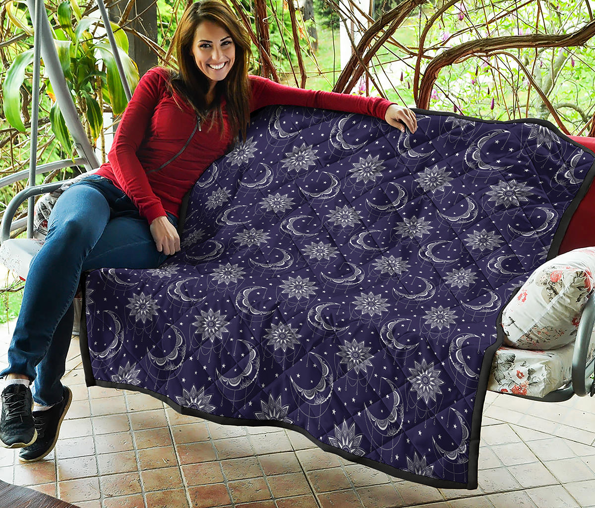 Boho Sun And Moon Pattern Print Quilt
