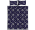 Boho Sun And Moon Pattern Print Quilt Bed Set