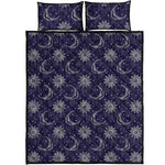 Boho Sun And Moon Pattern Print Quilt Bed Set