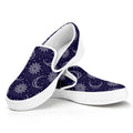 Boho Sun And Moon Pattern Print White Slip On Sneakers