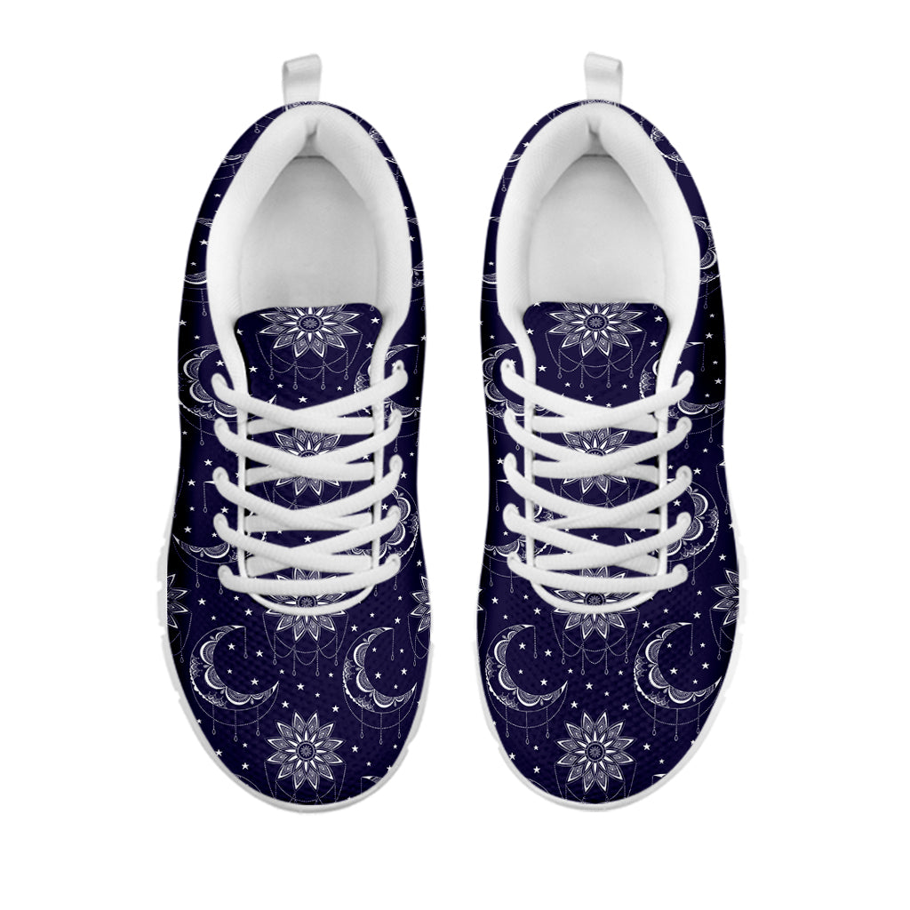 Boho Sun And Moon Pattern Print White Sneakers