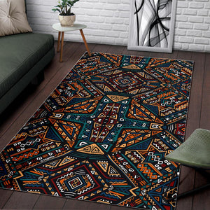 Boho Tribal Aztec Pattern Print Area Rug GearFrost