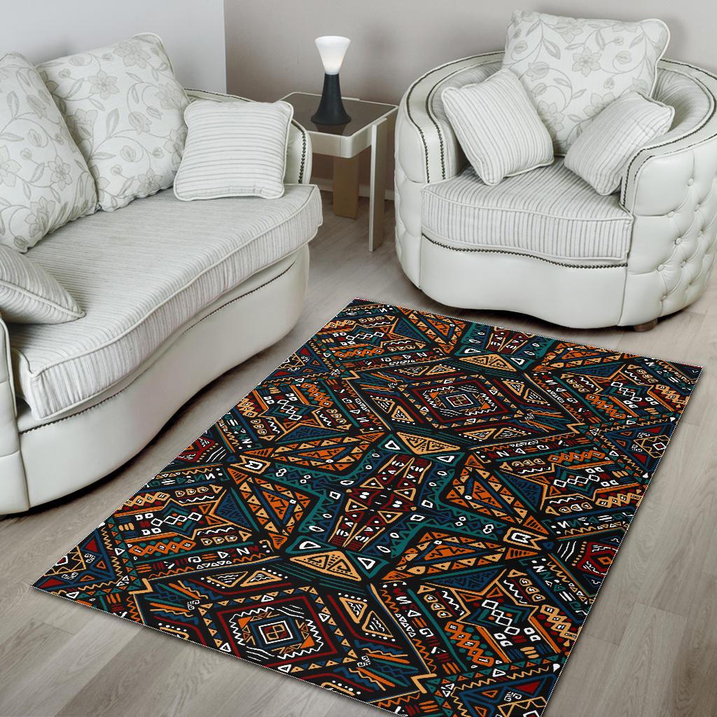 Boho Tribal Aztec Pattern Print Area Rug GearFrost