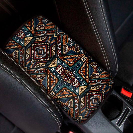Boho Tribal Aztec Pattern Print Car Center Console Cover