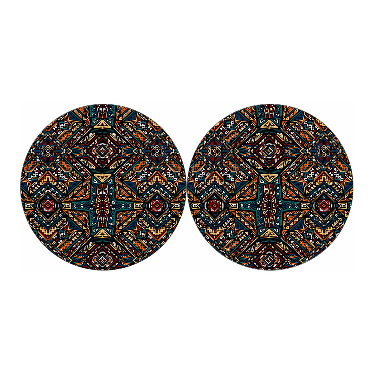 Boho Tribal Aztec Pattern Print Car Coasters