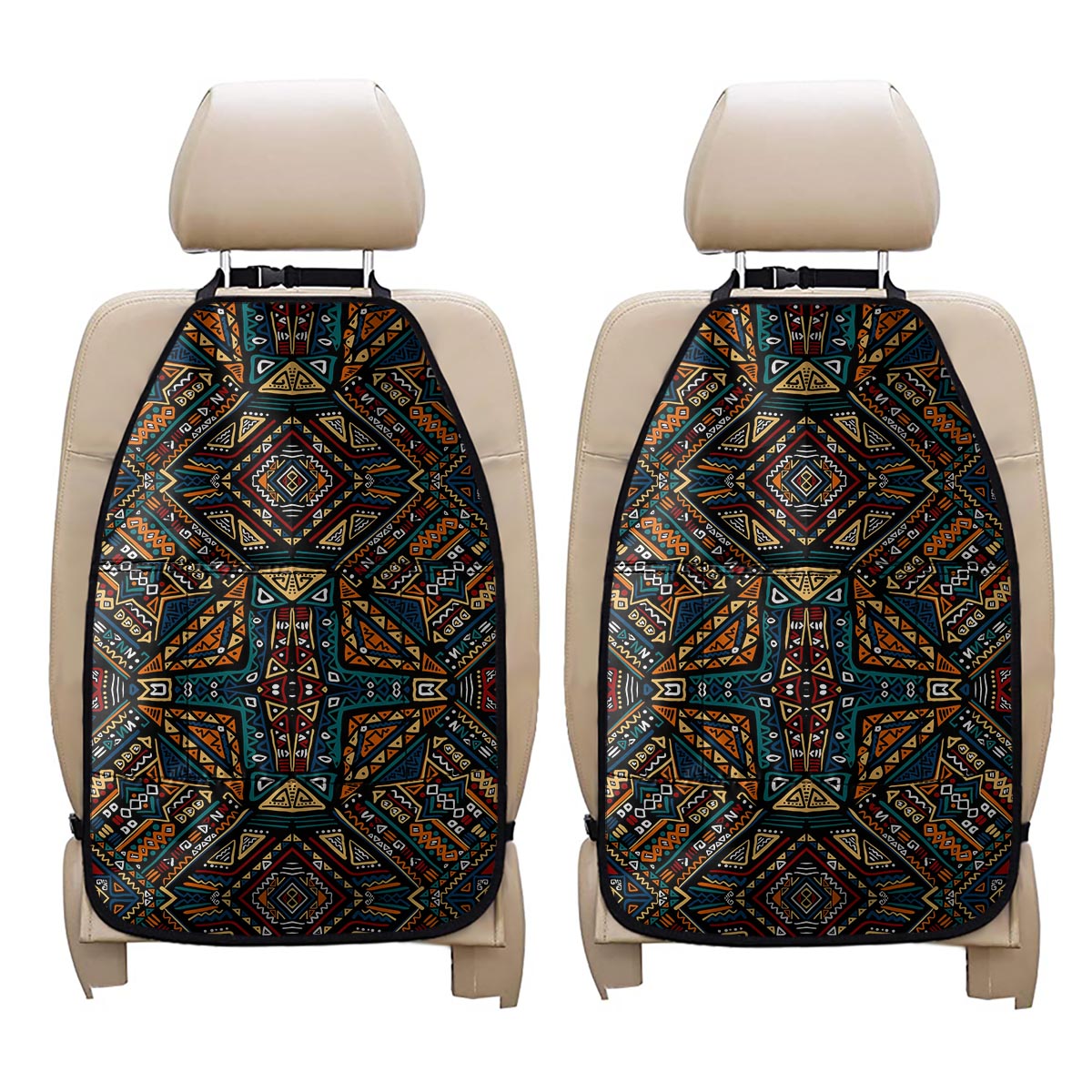 Boho Tribal Aztec Pattern Print Car Seat Organizers