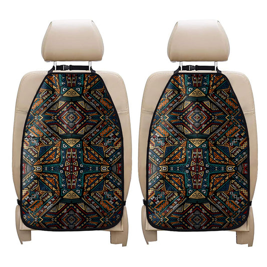 Boho Tribal Aztec Pattern Print Car Seat Organizers