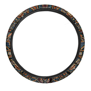 Boho Tribal Aztec Pattern Print Car Steering Wheel Cover