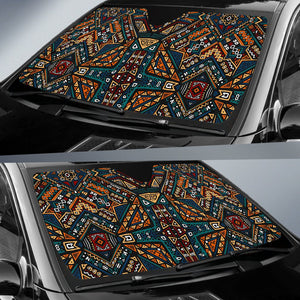 Boho Tribal Aztec Pattern Print Car Sun Shade GearFrost