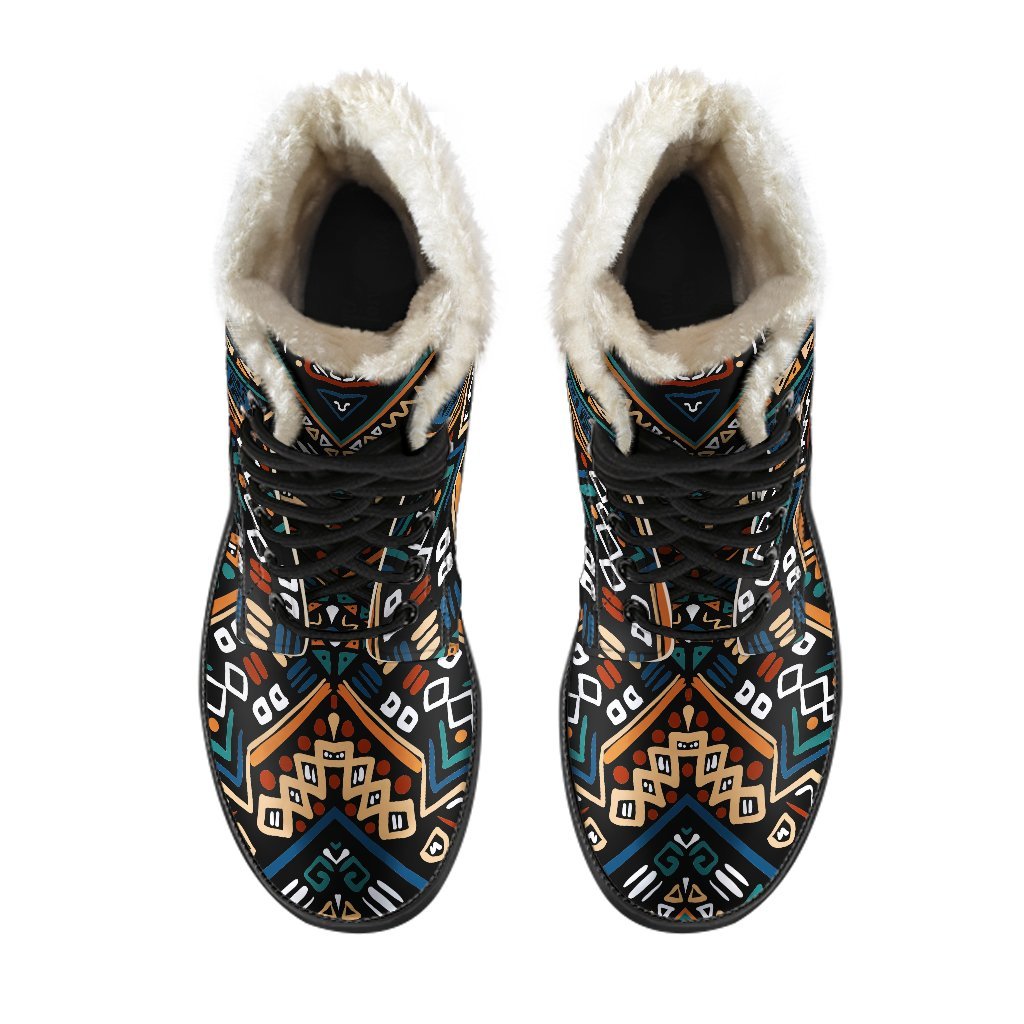 Boho Tribal Aztec Pattern Print Comfy Boots GearFrost