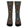 Boho Tribal Aztec Pattern Print Crew Socks