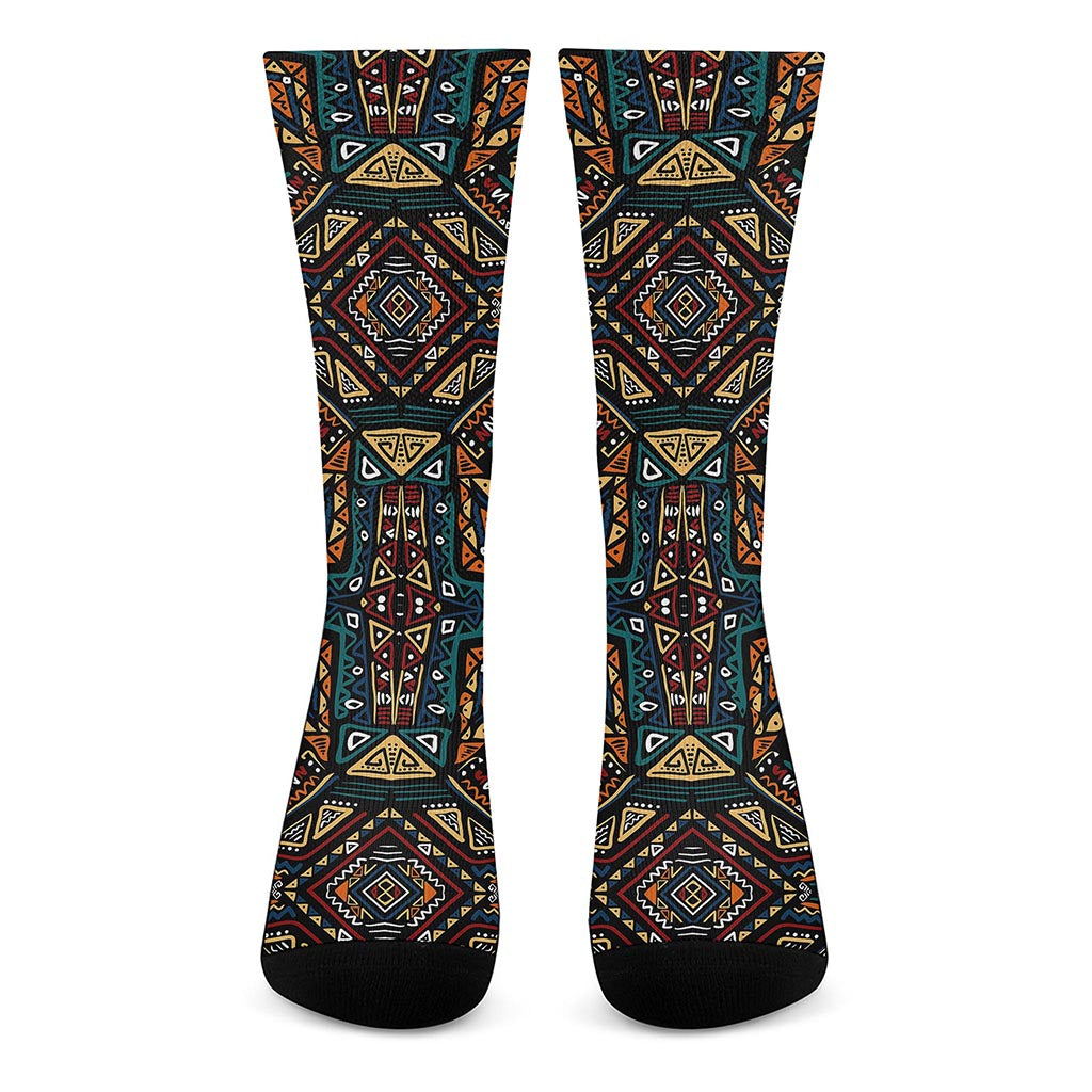 Boho Tribal Aztec Pattern Print Crew Socks