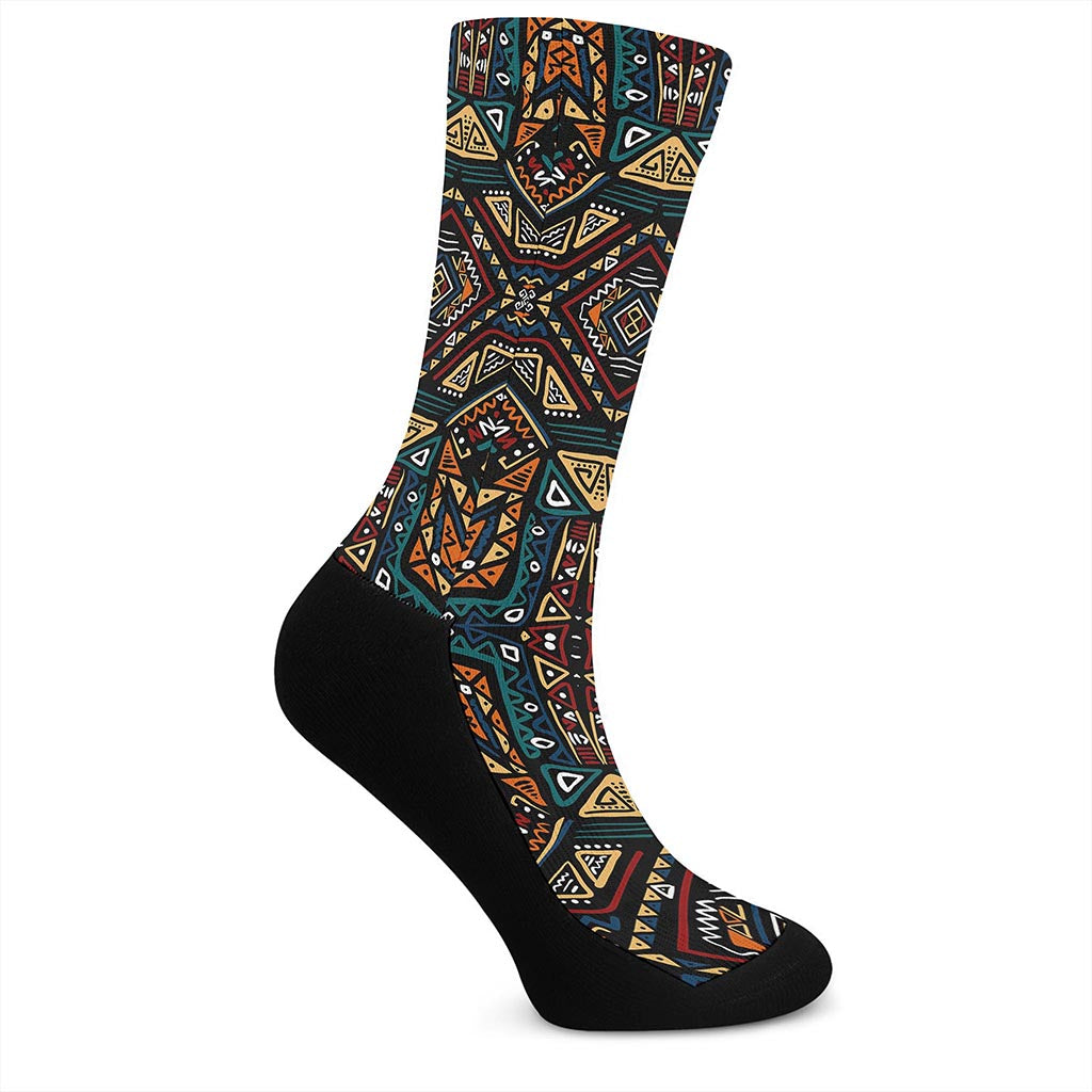 Boho Tribal Aztec Pattern Print Crew Socks