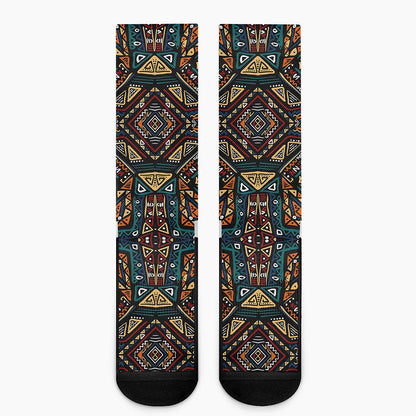 Boho Tribal Aztec Pattern Print Crew Socks