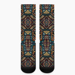 Boho Tribal Aztec Pattern Print Crew Socks