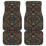 Boho Tribal Aztec Pattern Print Front and Back Car Floor Mats
