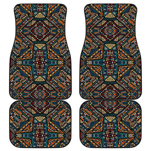 Boho Tribal Aztec Pattern Print Front and Back Car Floor Mats