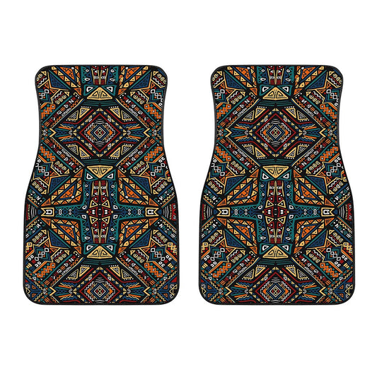 Boho Tribal Aztec Pattern Print Front Car Floor Mats