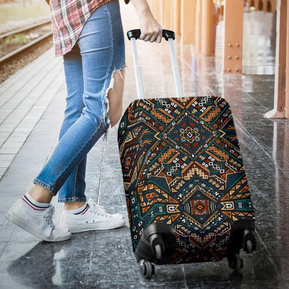 Boho Tribal Aztec Pattern Print Luggage Cover GearFrost