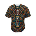 Boho Tribal Aztec Pattern Print Men's Baseball Jersey