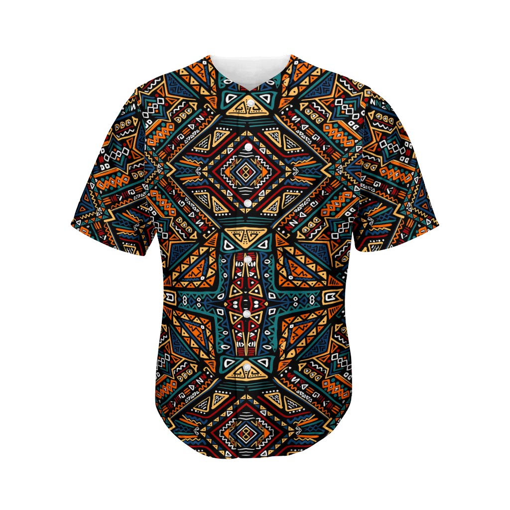 Boho Tribal Aztec Pattern Print Men's Baseball Jersey