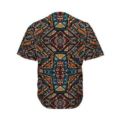 Boho Tribal Aztec Pattern Print Men's Baseball Jersey