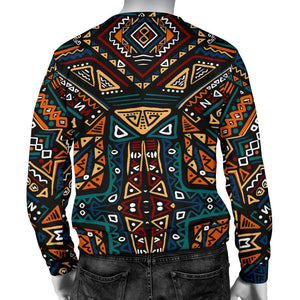 Boho Tribal Aztec Pattern Print Men's Crewneck Sweatshirt GearFrost