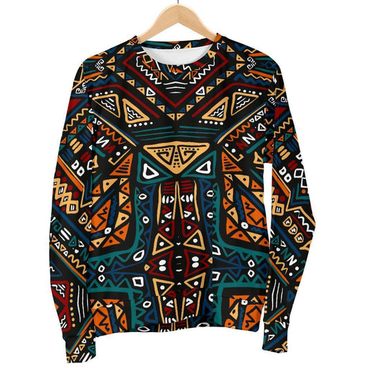 Boho Tribal Aztec Pattern Print Men's Crewneck Sweatshirt GearFrost