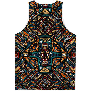 Boho Tribal Aztec Pattern Print Men's Tank Top