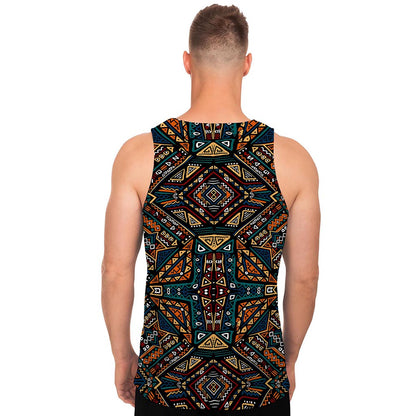 Boho Tribal Aztec Pattern Print Men's Tank Top