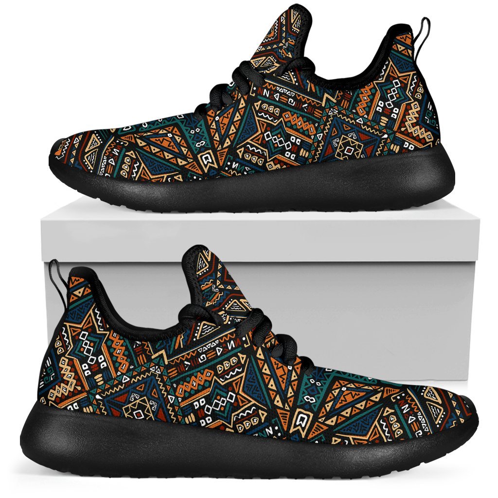 Boho Tribal Aztec Pattern Print Mesh Knit Shoes GearFrost