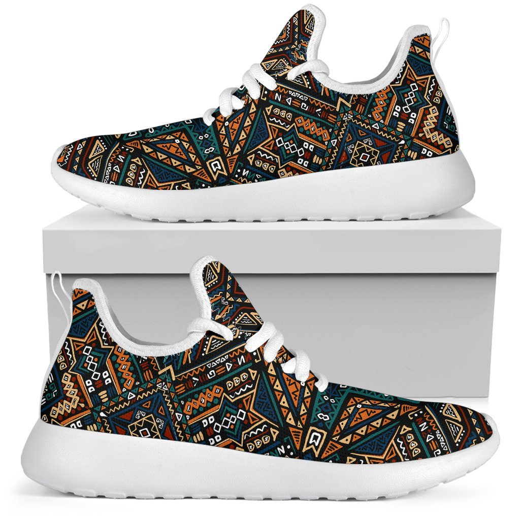 Boho Tribal Aztec Pattern Print Mesh Knit Shoes GearFrost