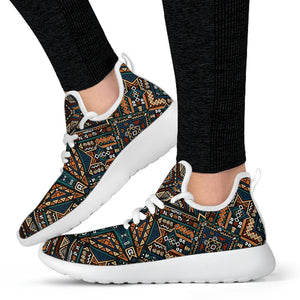 Boho Tribal Aztec Pattern Print Mesh Knit Shoes GearFrost