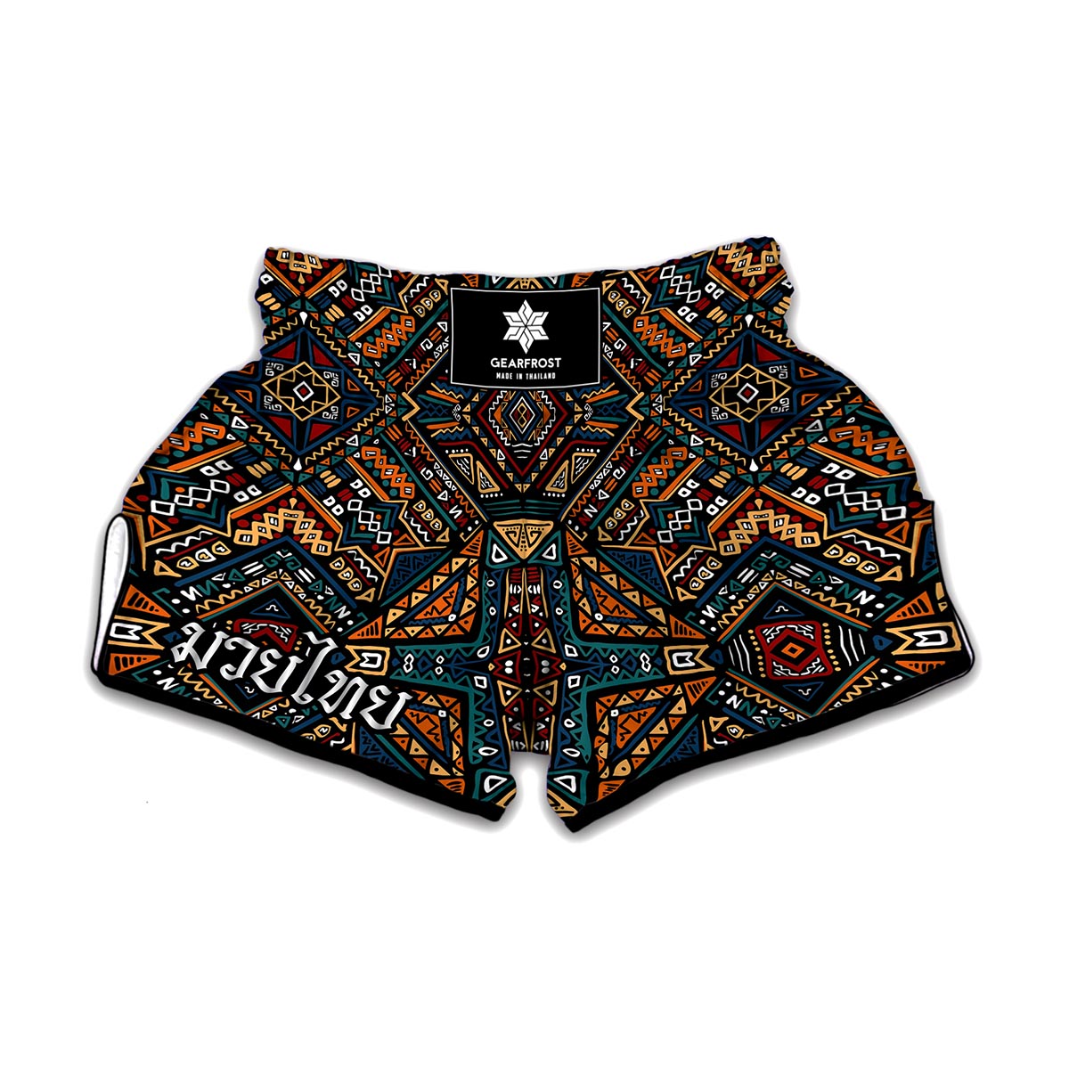 Boho Tribal Aztec Pattern Print Muay Thai Boxing Shorts