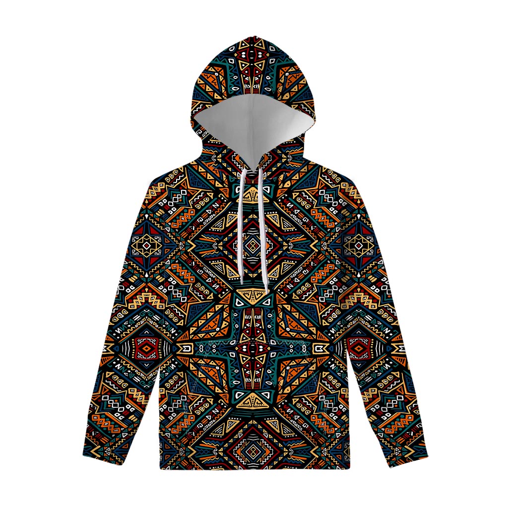 Boho Tribal Aztec Pattern Print Pullover Hoodie