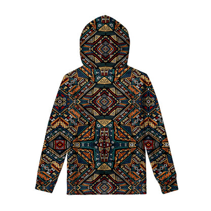 Boho Tribal Aztec Pattern Print Pullover Hoodie