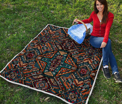 Boho Tribal Aztec Pattern Print Quilt