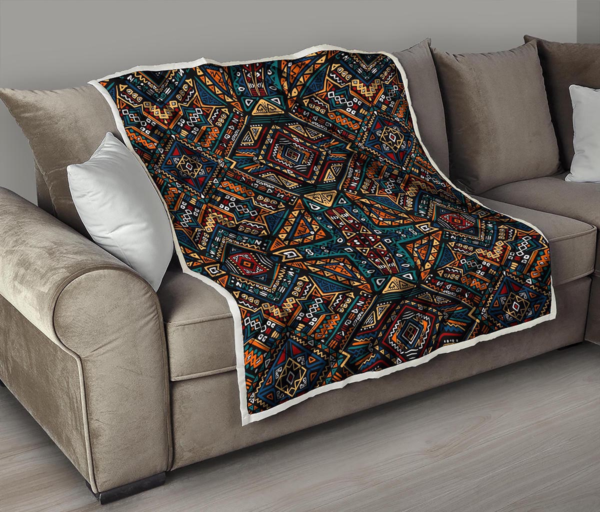 Boho Tribal Aztec Pattern Print Quilt