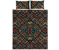Boho Tribal Aztec Pattern Print Quilt Bed Set