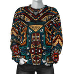Boho Tribal Aztec Pattern Print Women's Crewneck Sweatshirt GearFrost