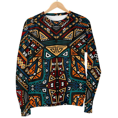 Boho Tribal Aztec Pattern Print Women's Crewneck Sweatshirt GearFrost