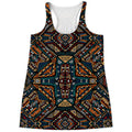 Boho Tribal Aztec Pattern Print Women's Racerback Tank Top