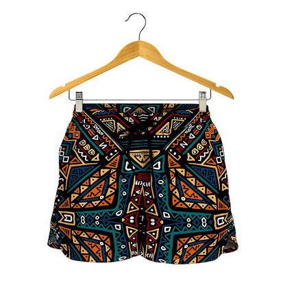 Boho Tribal Aztec Pattern Print Women's Shorts
