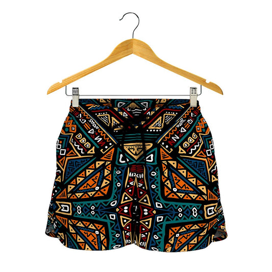 Boho Tribal Aztec Pattern Print Women's Shorts