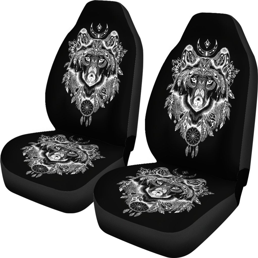 Boho Wolf Spirit Universal Fit Car Seat Covers GearFrost