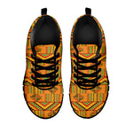 Bonwire Kente Pattern Print Black Sneakers