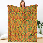 Bonwire Kente Pattern Print Blanket
