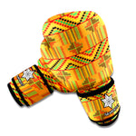 Bonwire Kente Pattern Print Boxing Gloves