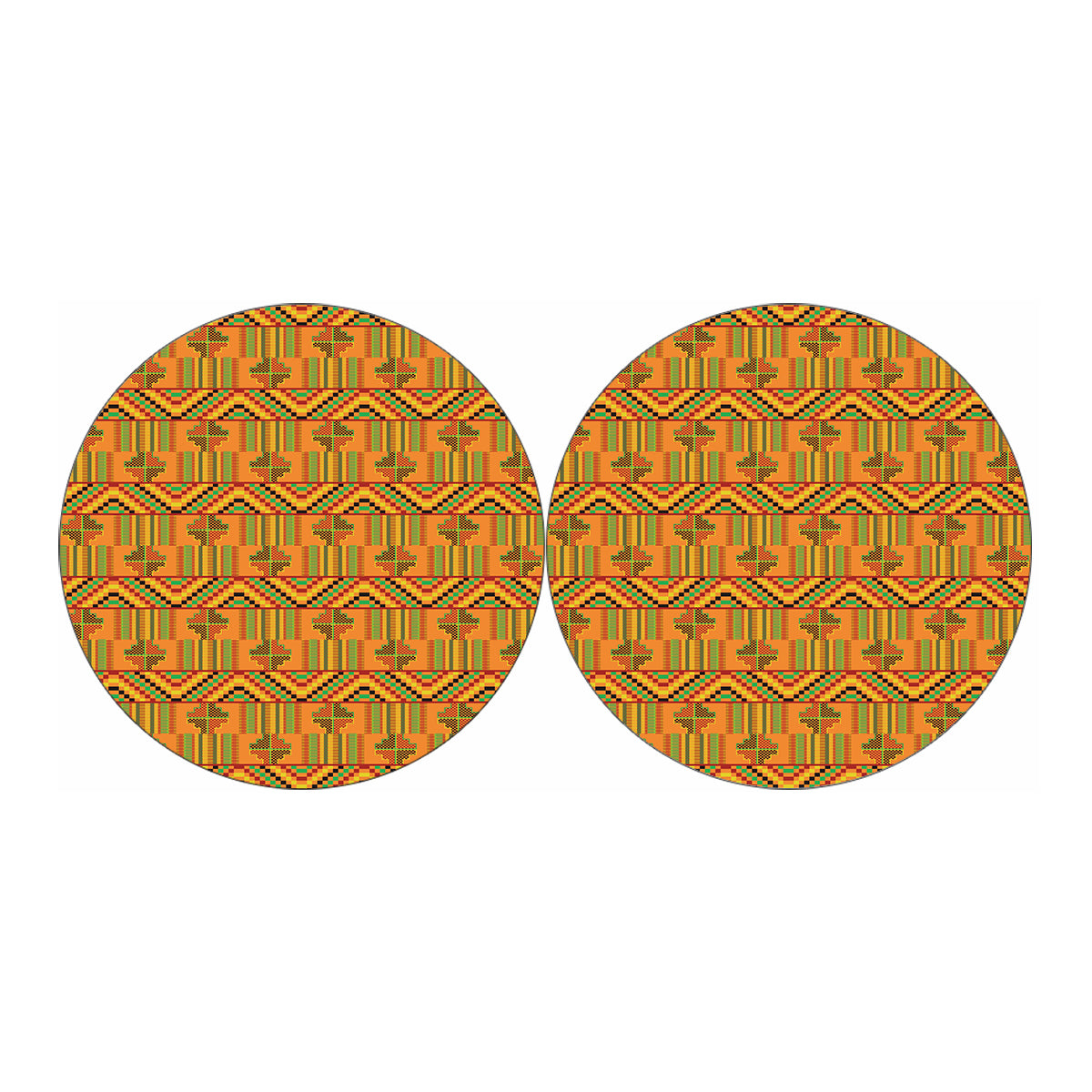Bonwire Kente Pattern Print Car Coasters