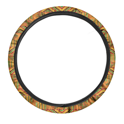 Bonwire Kente Pattern Print Car Steering Wheel Cover